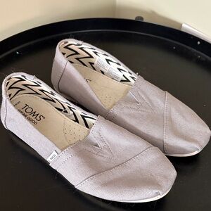 TOMS Light Gray Canvas Slip-Ons